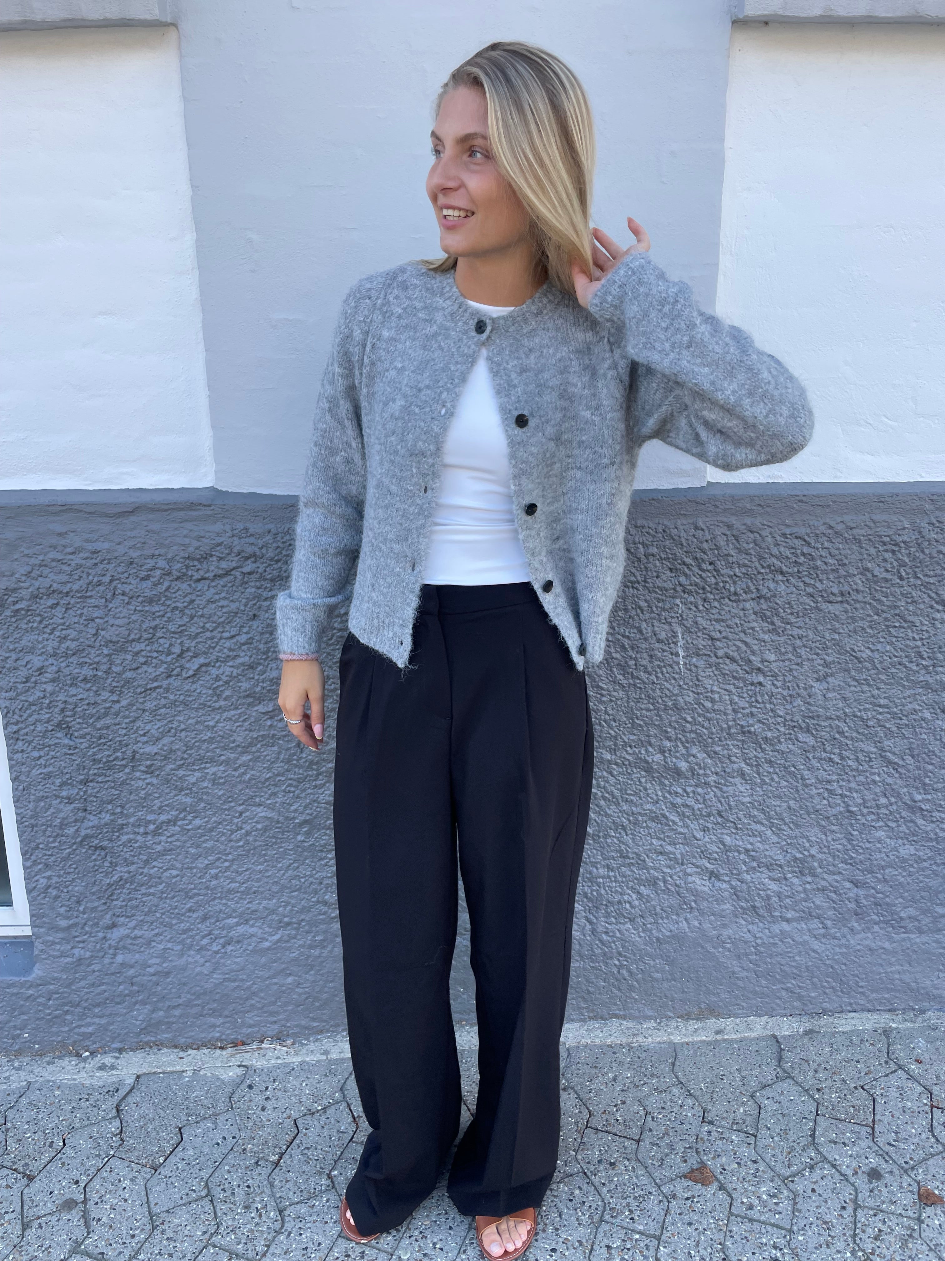VMNOVAH Knit Cardigan - Medium Grey Melange